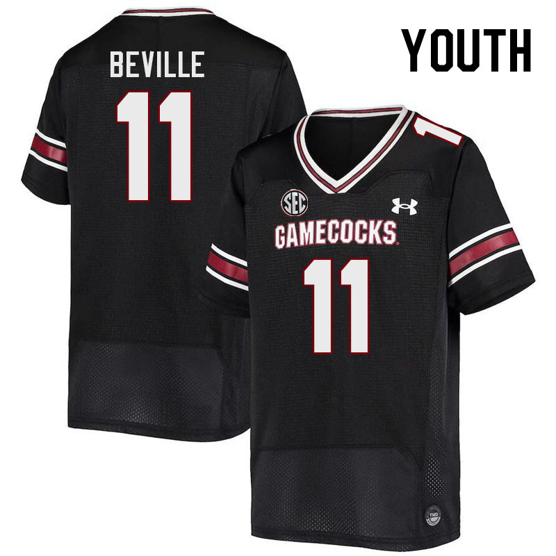 Youth #11 Davis Beville South Carolina Gamecocks College Football Jerseys Stitched-Black